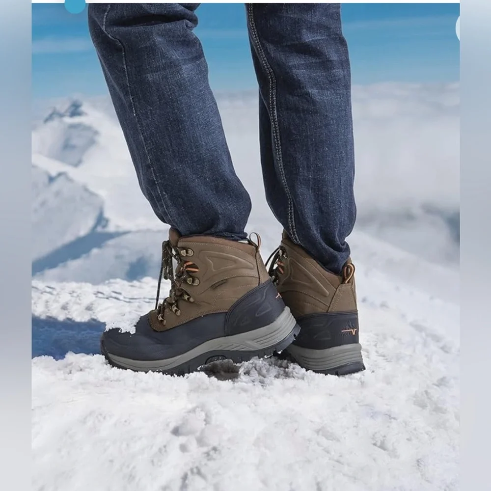 NORTIV 8 Men's Insulated Waterproof Construction Hiking Winter Snow Boots